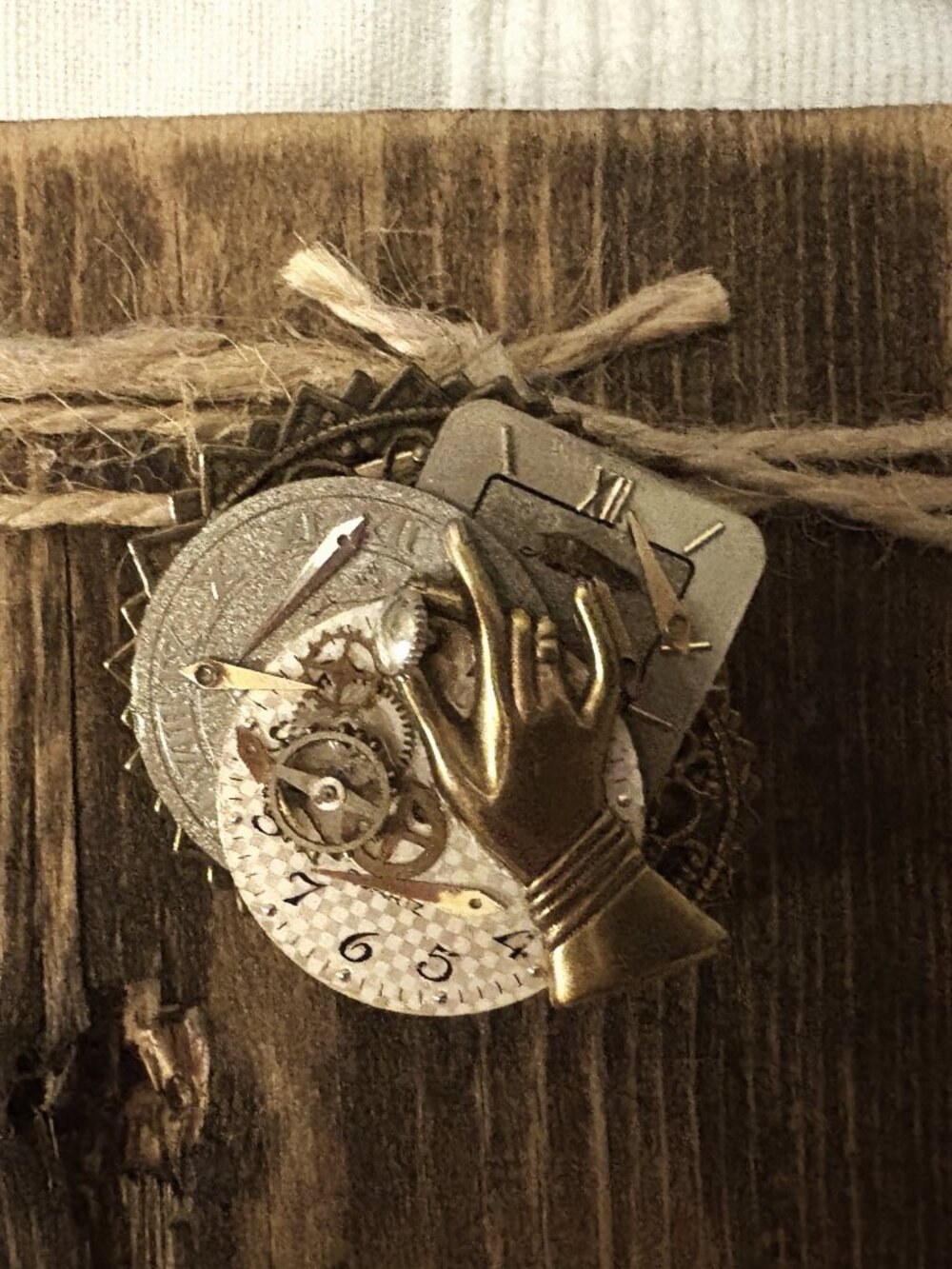 Vintage Montage Steam Punk Time Crunch Gold and Silver Brooch Marked EUC